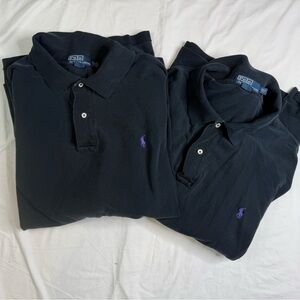 Lot Of 2 Ralph Lauren Polo Shirt Mens 2XLT Black Golf Long Sleeve A030325
